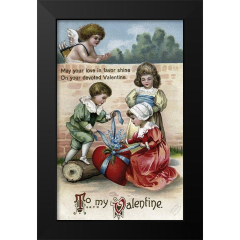 May Your Love In Favor Shine On Your Devoted Valentine Black Modern Wood Framed Art Print by Unknown