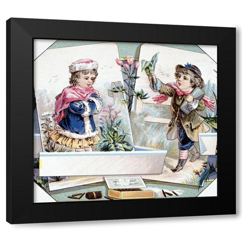O.L. Schwencke Lith. N.Y. Black Modern Wood Framed Art Print by Unknown