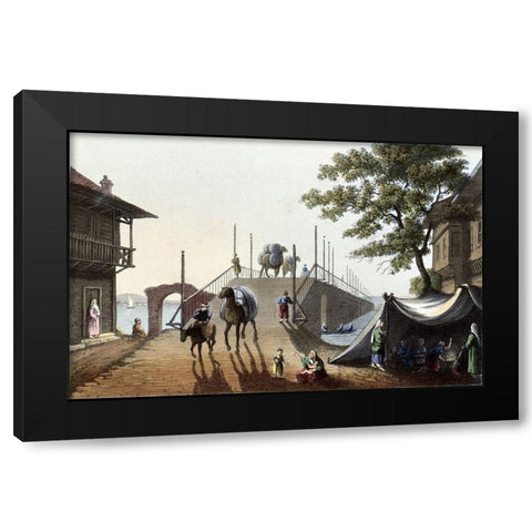 Ponte Piccolo From Interesting Views In Turkey Black Modern Wood Framed Art Print by Unknown