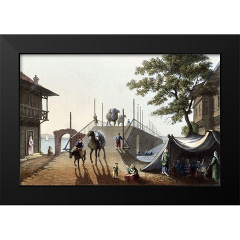 Ponte Piccolo From Interesting Views In Turkey Black Modern Wood Framed Art Print by Unknown