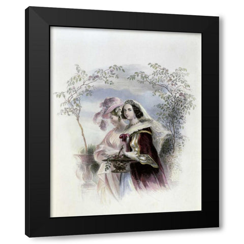 Rose Acacia Black Modern Wood Framed Art Print with Double Matting by Unknown