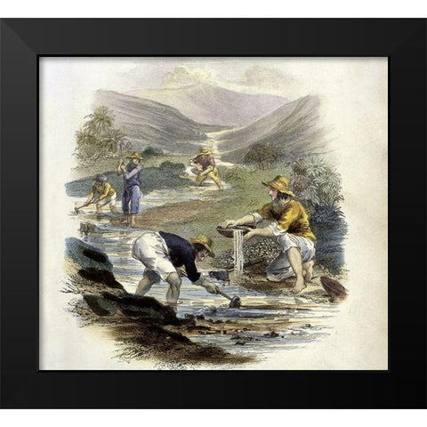 Scene On The Branch of The Sacramento Black Modern Wood Framed Art Print by Unknown