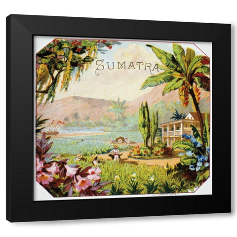 Sumatra Black Modern Wood Framed Art Print with Double Matting by Unknown