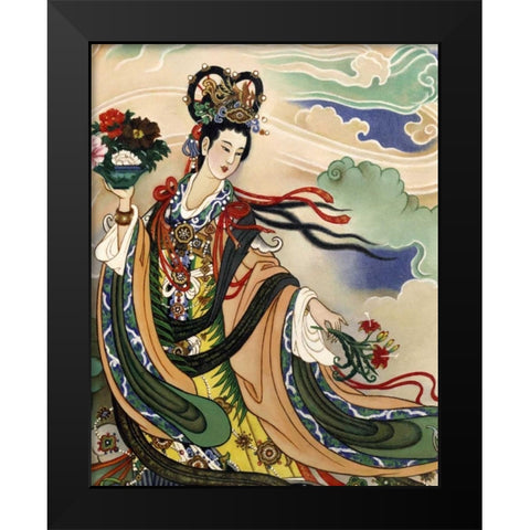 The Goddess of Spring Black Modern Wood Framed Art Print by Unknown