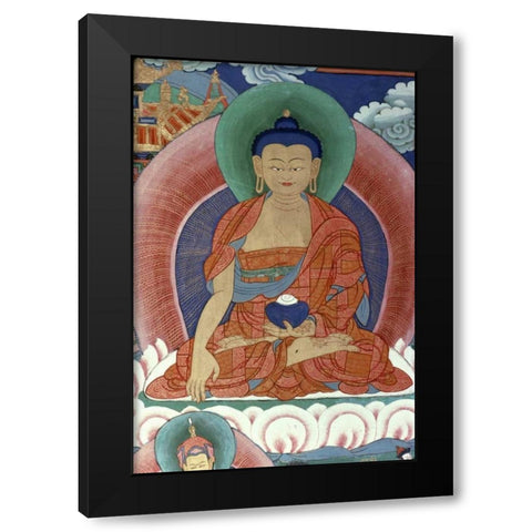 Tigers Den - Detail of Buddha Black Modern Wood Framed Art Print by Unknown