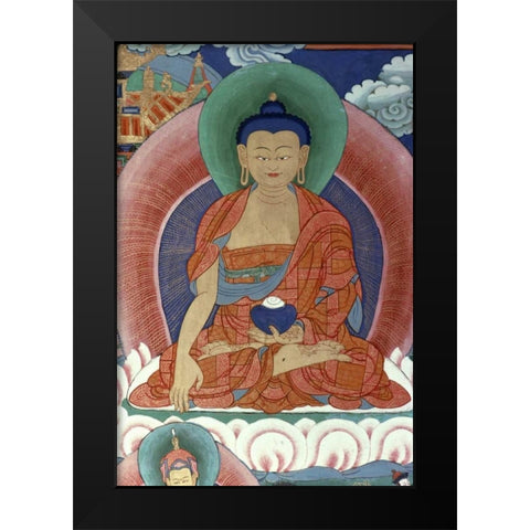 Tigers Den - Detail of Buddha Black Modern Wood Framed Art Print by Unknown