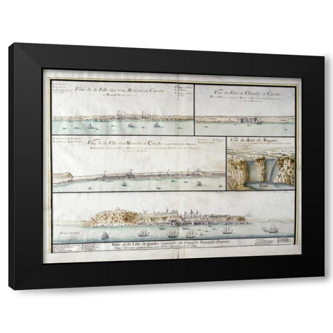 View of The City of Three Rivers In Canada Black Modern Wood Framed Art Print by Unknown