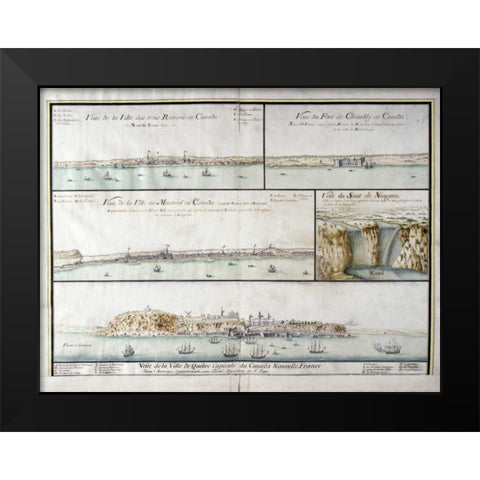 View of The City of Three Rivers In Canada Black Modern Wood Framed Art Print by Unknown