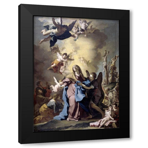 The Virgin Swooning on Calvary Black Modern Wood Framed Art Print with Double Matting by Vaccaro, Domenico Antonio