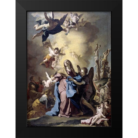 The Virgin Swooning on Calvary Black Modern Wood Framed Art Print by Vaccaro, Domenico Antonio