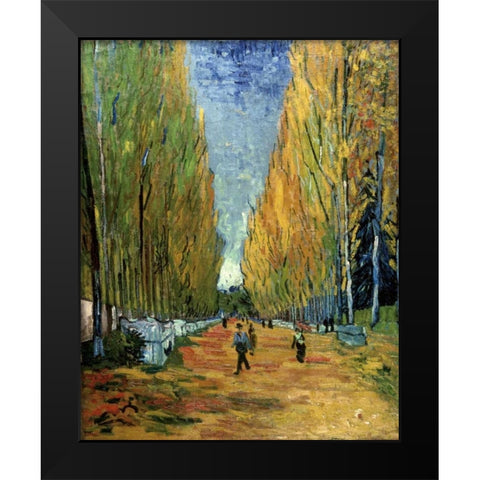 Allee des Alyscamps Black Modern Wood Framed Art Print by Van Gogh, Vincent