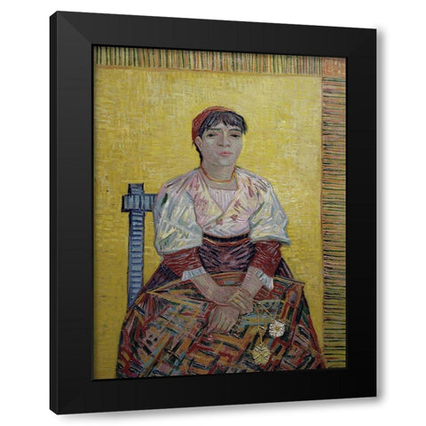 An Italian Woman Black Modern Wood Framed Art Print with Double Matting by Van Gogh, Vincent