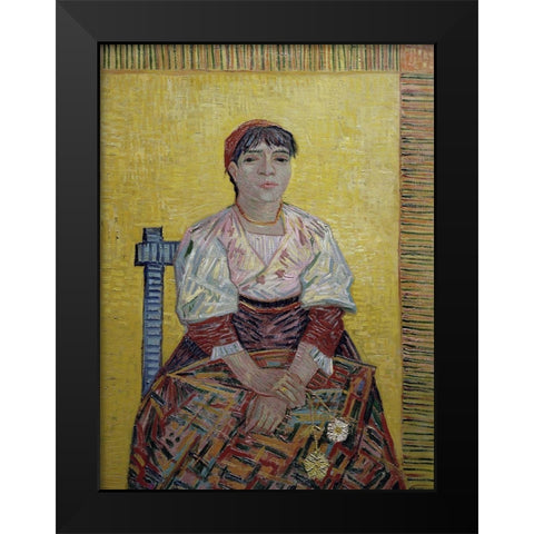 An Italian Woman Black Modern Wood Framed Art Print by Van Gogh, Vincent