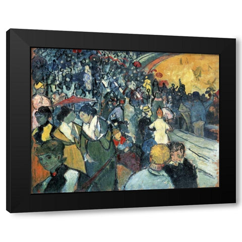 Arena in Arles Black Modern Wood Framed Art Print with Double Matting by Van Gogh, Vincent