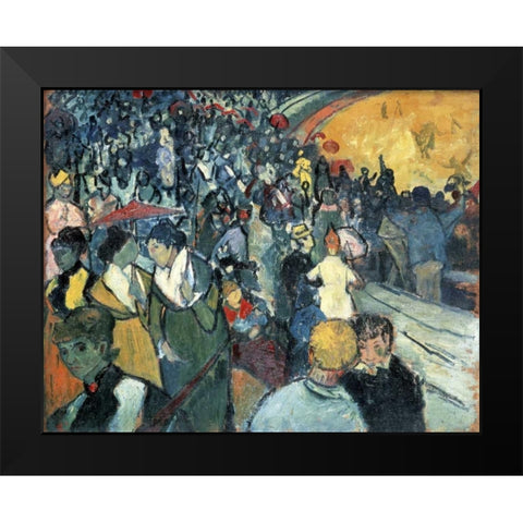 Arena in Arles Black Modern Wood Framed Art Print by Van Gogh, Vincent