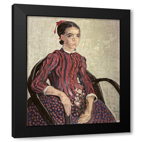 La Mousme Black Modern Wood Framed Art Print by Van Gogh, Vincent