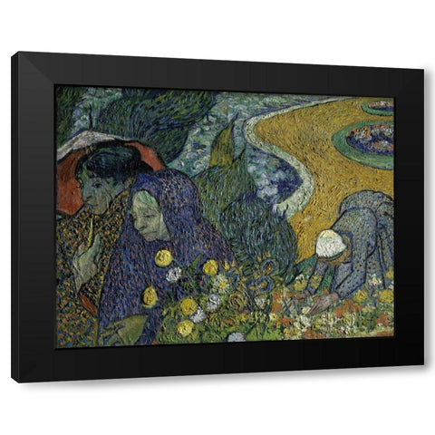 Memories of the Garden at Essen Black Modern Wood Framed Art Print by Van Gogh, Vincent