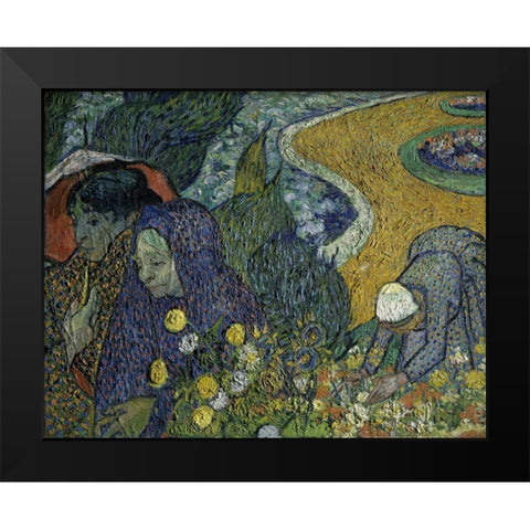 Memories of the Garden at Essen Black Modern Wood Framed Art Print by Van Gogh, Vincent