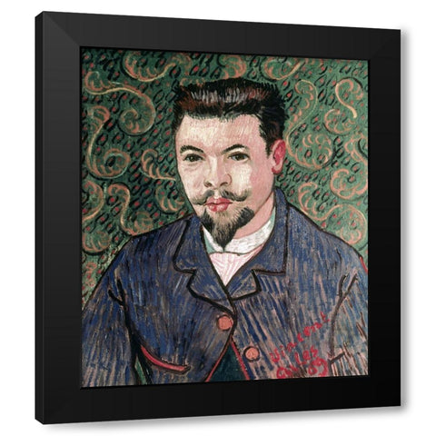 Portrait of Doctor Felix Rey Black Modern Wood Framed Art Print by Van Gogh, Vincent