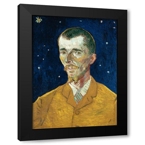 Portrait of Eugene Boch Black Modern Wood Framed Art Print with Double Matting by Van Gogh, Vincent