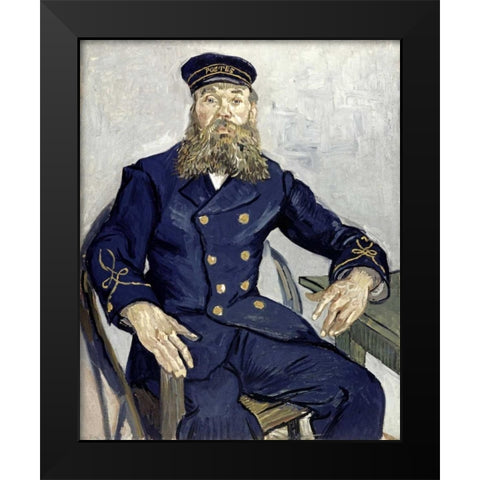 Portrait of Joseph Roulin Black Modern Wood Framed Art Print by Van Gogh, Vincent
