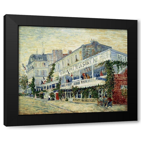 Restaurant de la Sirene at Asnieres 1887 Black Modern Wood Framed Art Print with Double Matting by Van Gogh, Vincent