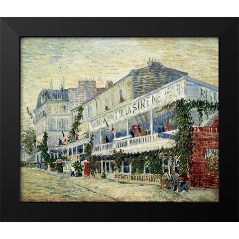 Restaurant de la Sirene at Asnieres 1887 Black Modern Wood Framed Art Print by Van Gogh, Vincent