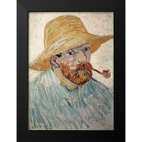 Self Portrait 1888 Black Modern Wood Framed Art Print by Van Gogh, Vincent