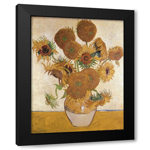 Sunflowers, 1888 Black Modern Wood Framed Art Print by Van Gogh, Vincent