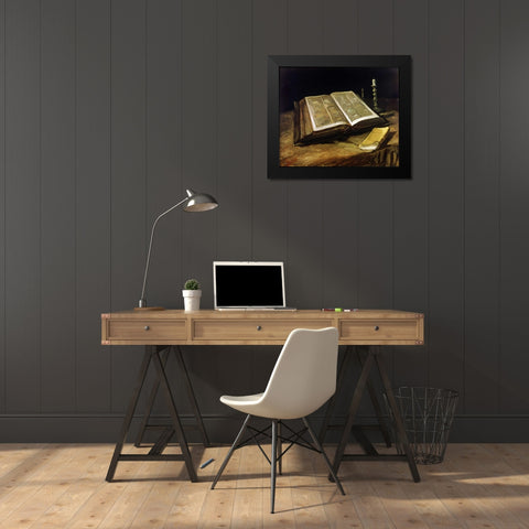 The Bible: Still Life Black Modern Wood Framed Art Print by Van Gogh, Vincent