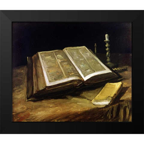 The Bible: Still Life Black Modern Wood Framed Art Print by Van Gogh, Vincent