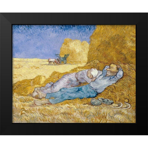 The Siesta - La Siesta Black Modern Wood Framed Art Print by Van Gogh, Vincent