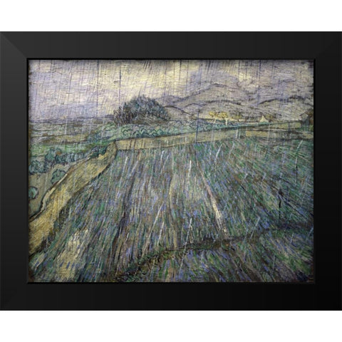 The Storm Black Modern Wood Framed Art Print by Van Gogh, Vincent