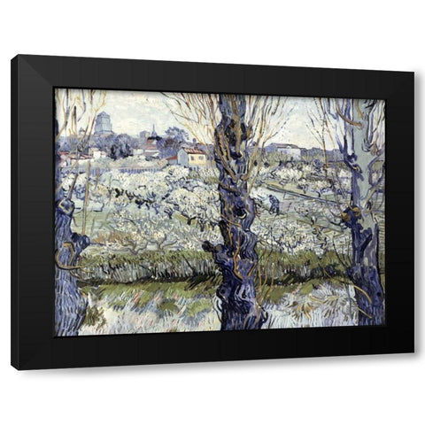 View of Arles Black Modern Wood Framed Art Print with Double Matting by Van Gogh, Vincent