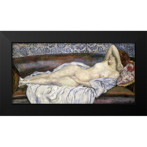 Nu Allouge Black Modern Wood Framed Art Print by Van Rysselberghe, Theo