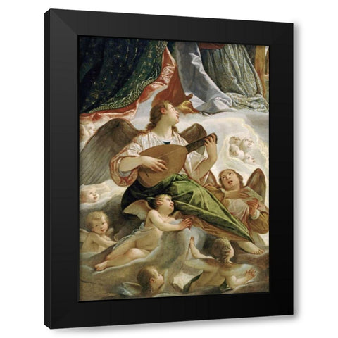 Trinity With Saints Ursula and Margaret-Detail Black Modern Wood Framed Art Print by Vianino, Antonio Maria