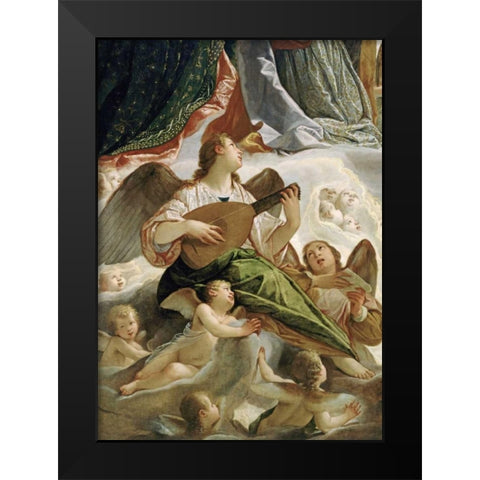 Trinity With Saints Ursula and Margaret-Detail Black Modern Wood Framed Art Print by Vianino, Antonio Maria