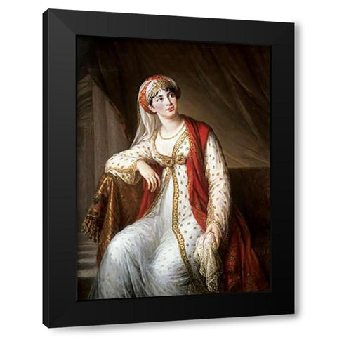 Portrait of The Opera Singer Grassini Black Modern Wood Framed Art Print with Double Matting by Le Brun, Elisabeth Vigee