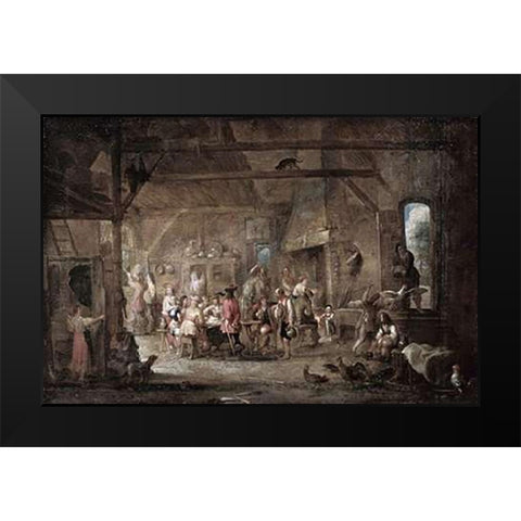 At The Bar Black Modern Wood Framed Art Print by Wael, Cornelis de