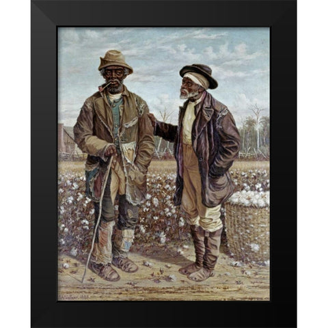 Two Elderly Cotton Pickers Black Modern Wood Framed Art Print by Walker, Frederick