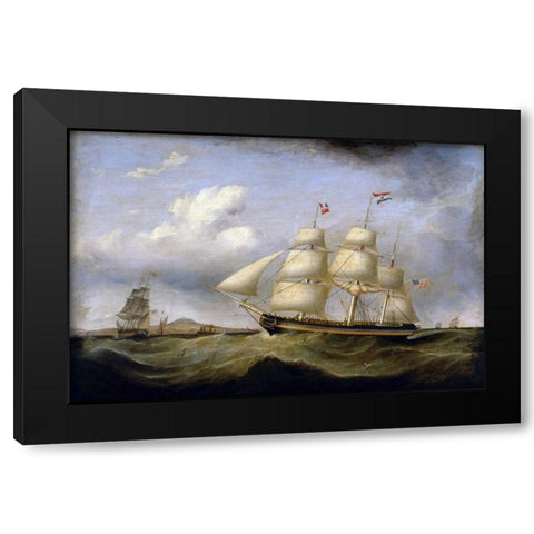 Hark Away Black Modern Wood Framed Art Print with Double Matting by Walters, Samuel
