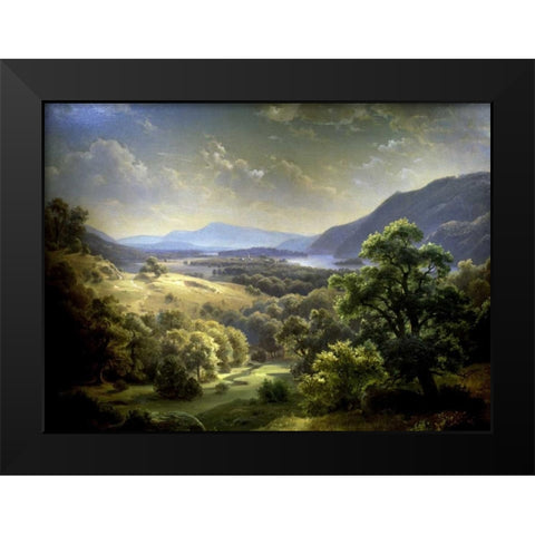 Summer Landscape Black Modern Wood Framed Art Print by Weber, Paul