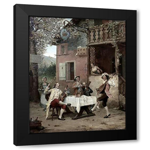 Cabaret De La Couronne Black Modern Wood Framed Art Print with Double Matting by Weiss, Emile Georges