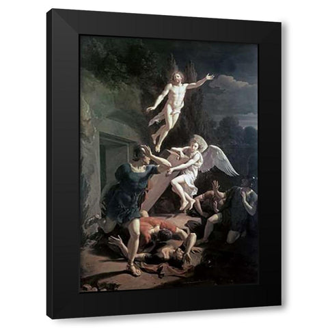 Resurrection Black Modern Wood Framed Art Print with Double Matting by van der Werff, Adriaen
