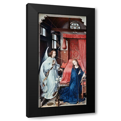 Annunciation 1 Black Modern Wood Framed Art Print by Weyden, Rogier van der