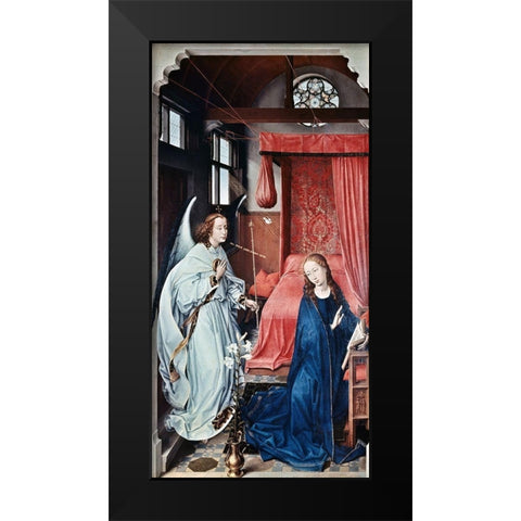 Annunciation 1 Black Modern Wood Framed Art Print by Weyden, Rogier van der