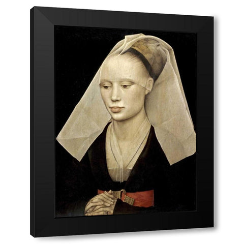 Portrait of a Lady Black Modern Wood Framed Art Print by Van Der Weyden, Rogier