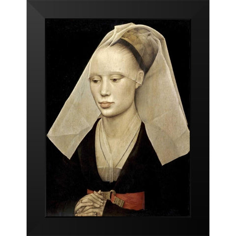 Portrait of a Lady Black Modern Wood Framed Art Print by Van Der Weyden, Rogier