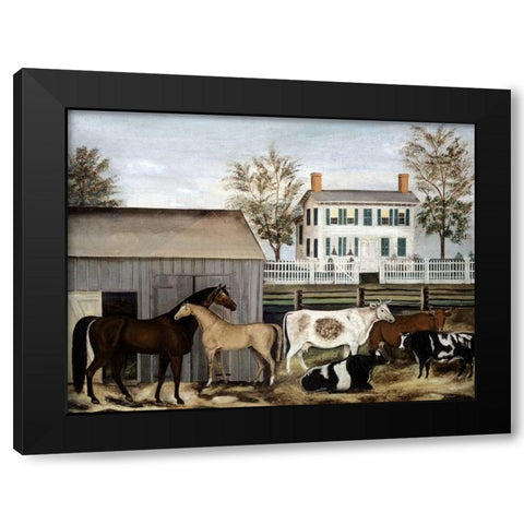 Barnyard Black Modern Wood Framed Art Print by Zeliff, A.E.