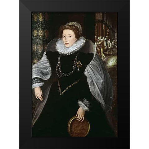 Queen Elizabeth of England Black Modern Wood Framed Art Print by Zuccari, Federico